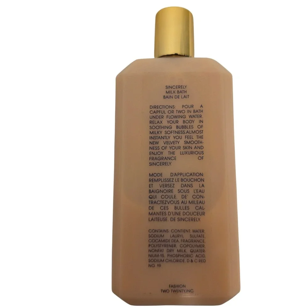 Vintage Fashion Two Twenty Sincerely Milk Bath 8 fl oz 240ml Fragrance Bath Soap